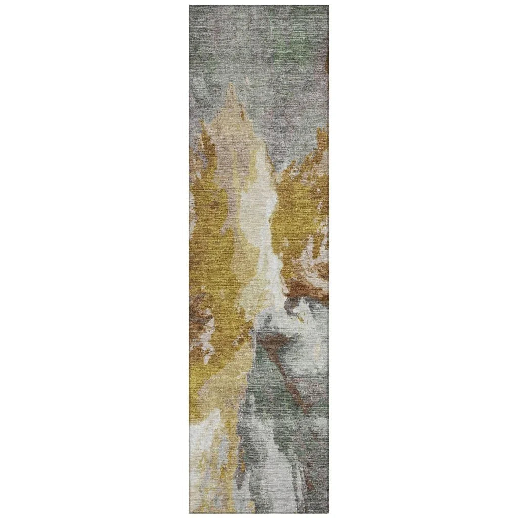 LOOMLAN Rugs Theodara Gold Washable Indoor-Outdoor Rug