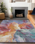 LOOMLAN Rugs Theodara Orange Washable Indoor-Outdoor Rug
