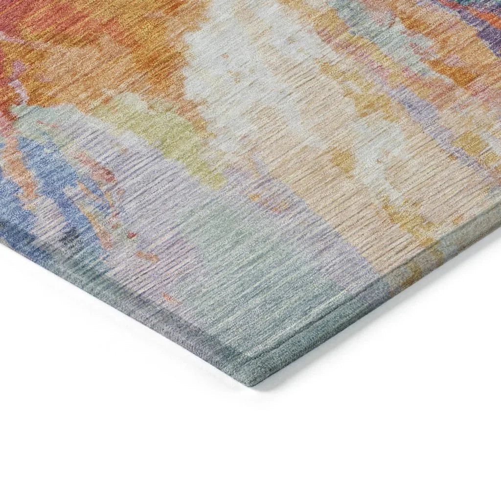 LOOMLAN Rugs Theodara Orange Washable Indoor-Outdoor Rug
