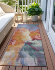 LOOMLAN Rugs Theodara Orange Washable Indoor-Outdoor Rug