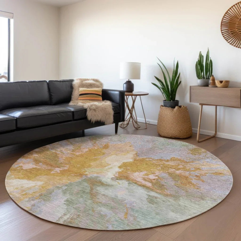 LOOMLAN Rugs Theodara Rust Washable Indoor-Outdoor Rug