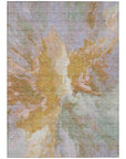 LOOMLAN Rugs Theodara Rust Washable Indoor-Outdoor Rug