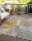 LOOMLAN Rugs Theodara Rust Washable Indoor-Outdoor Rug
