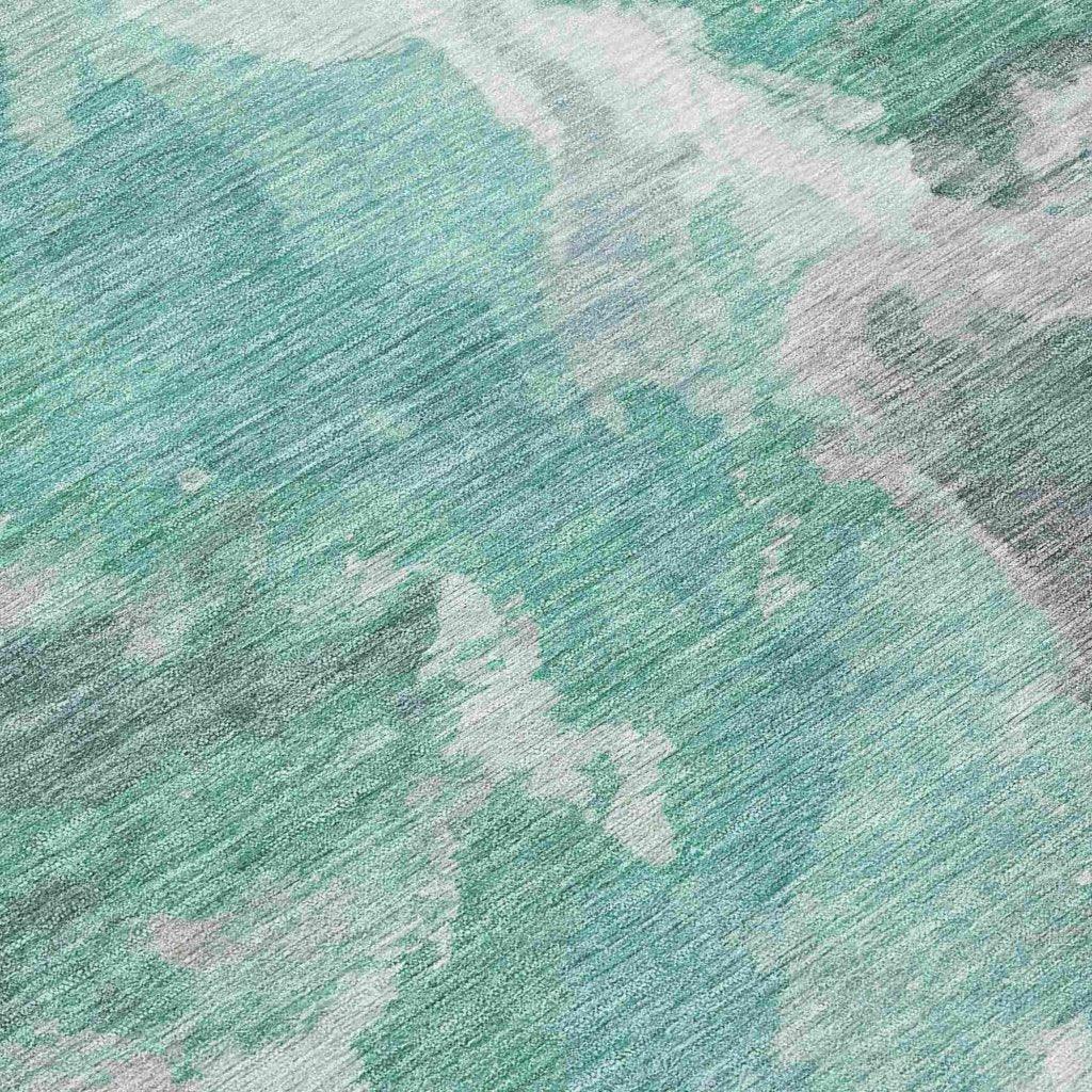 LOOMLAN Rugs Theodara Teal Washable Indoor-Outdoor Rug