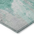 LOOMLAN Rugs Theodara Teal Washable Indoor-Outdoor Rug