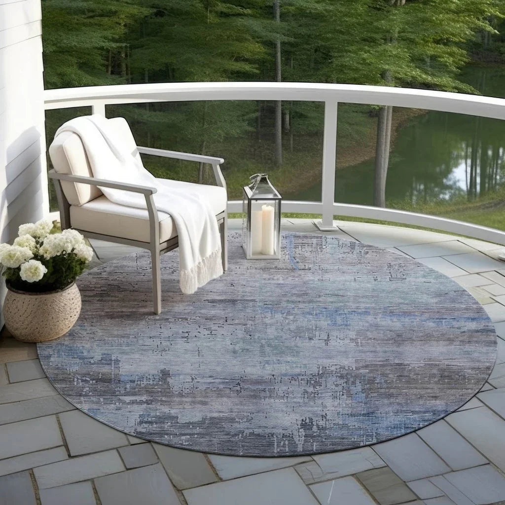 LOOMLAN Rugs Thornyx Gray Washable Indoor-Outdoor Rug