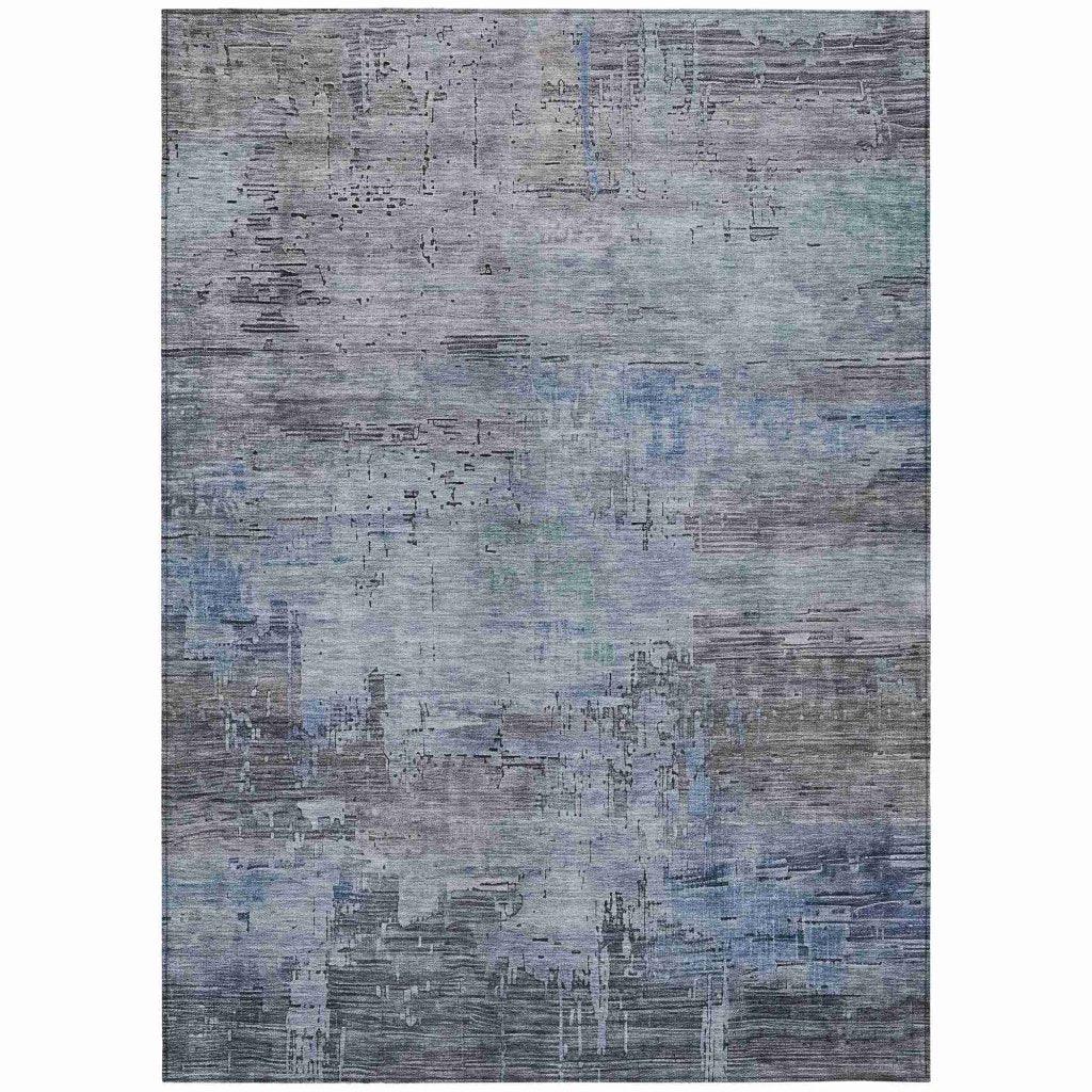 LOOMLAN Rugs Thornyx Gray Washable Indoor-Outdoor Rug