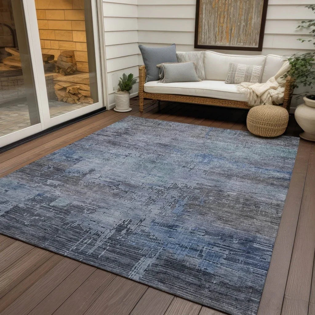 LOOMLAN Rugs Thornyx Gray Washable Indoor-Outdoor Rug