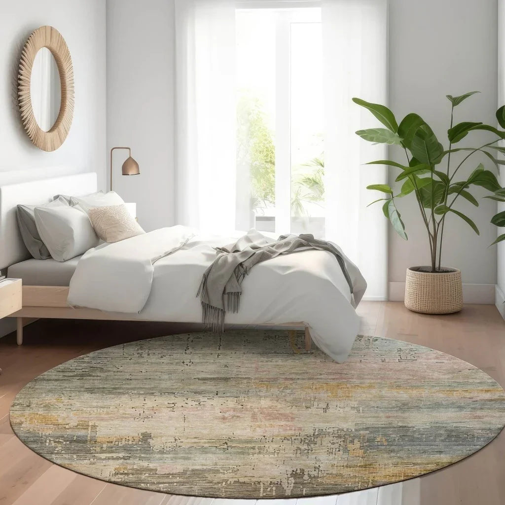 LOOMLAN Rugs Thornyx Green Washable Indoor-Outdoor Rug