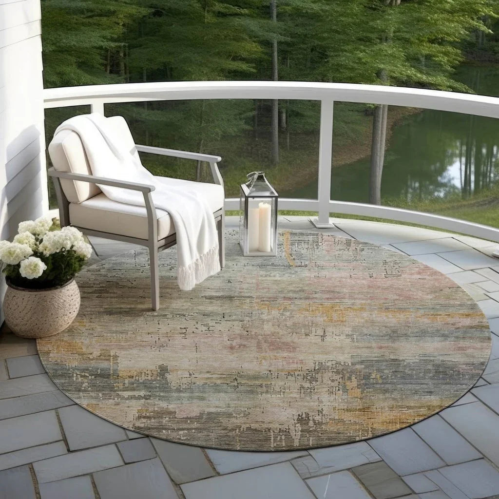 LOOMLAN Rugs Thornyx Green Washable Indoor-Outdoor Rug