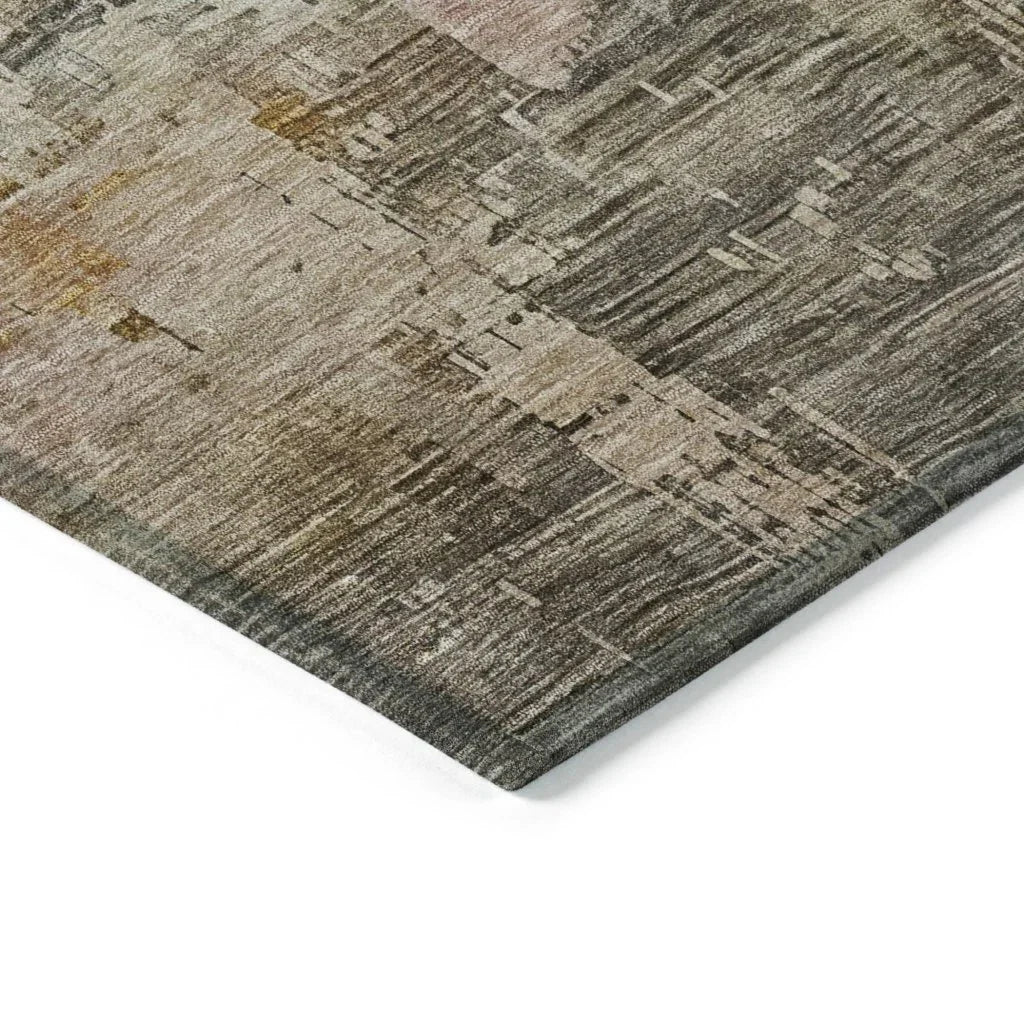 LOOMLAN Rugs Thornyx Green Washable Indoor-Outdoor Rug