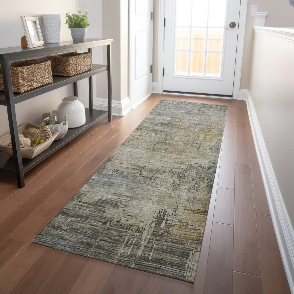 LOOMLAN Rugs Thornyx Pewter Washable Indoor-Outdoor Rug