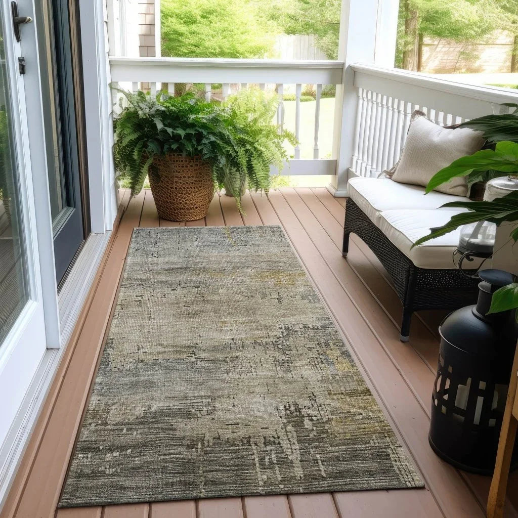 LOOMLAN Rugs Thornyx Pewter Washable Indoor-Outdoor Rug