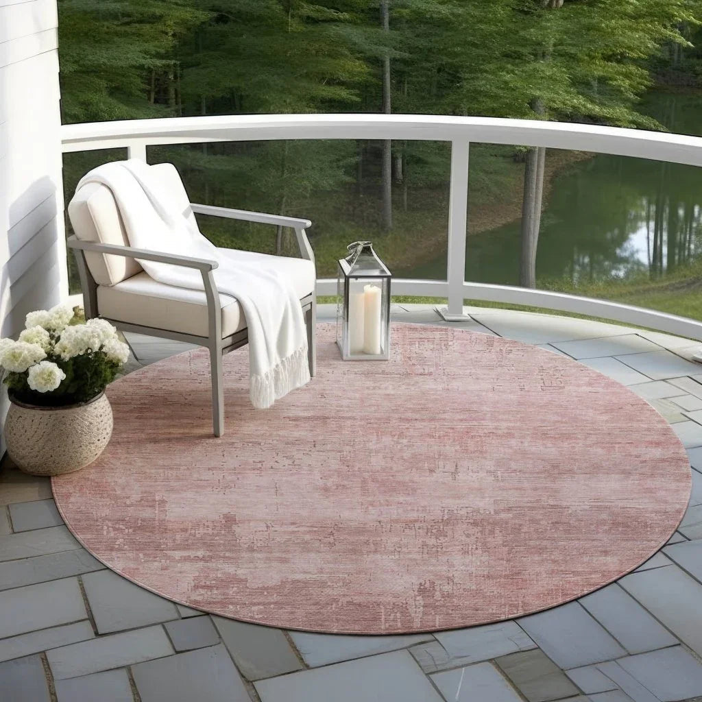 LOOMLAN Rugs Thornyx Pink Washable Indoor-Outdoor Rug