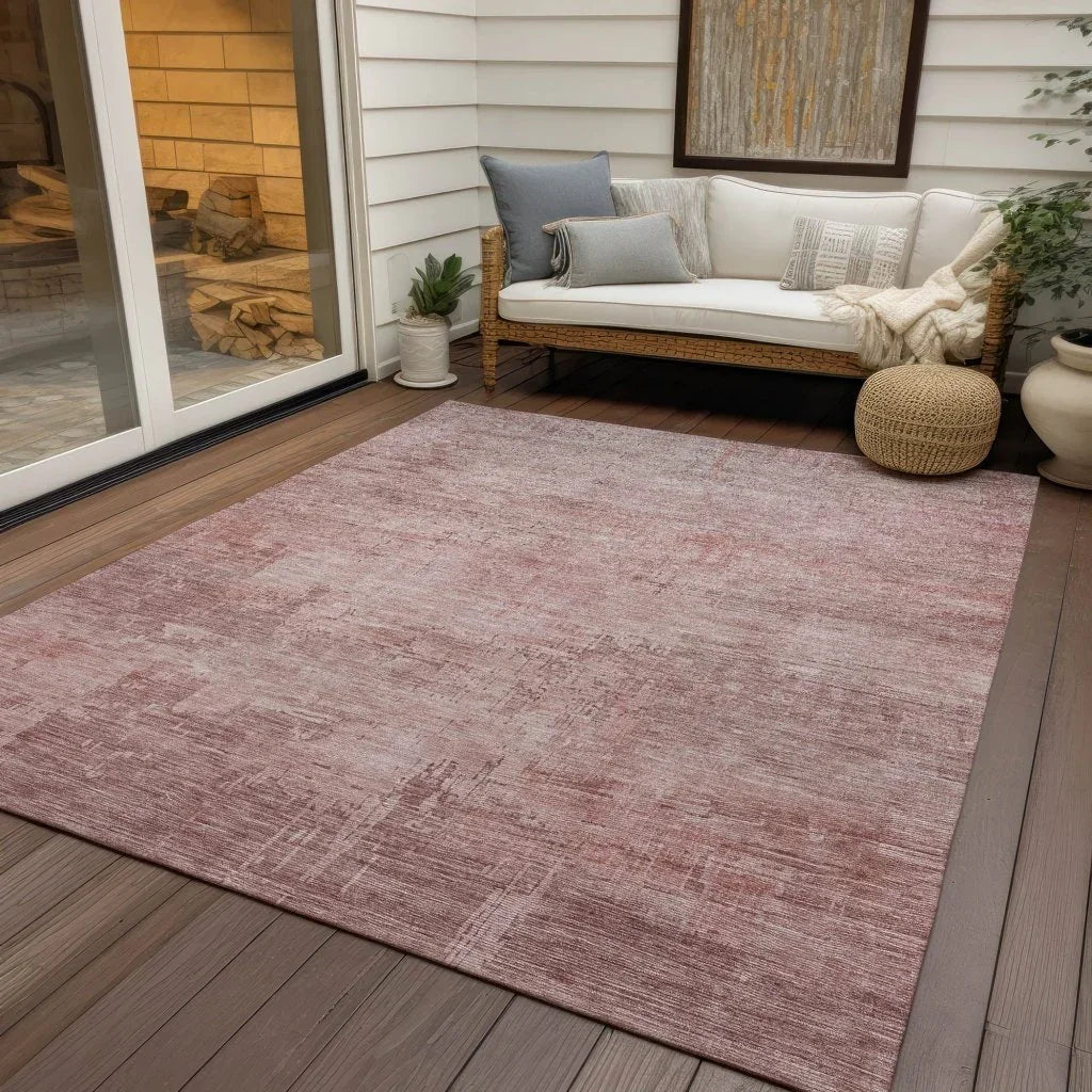LOOMLAN Rugs Thornyx Pink Washable Indoor-Outdoor Rug