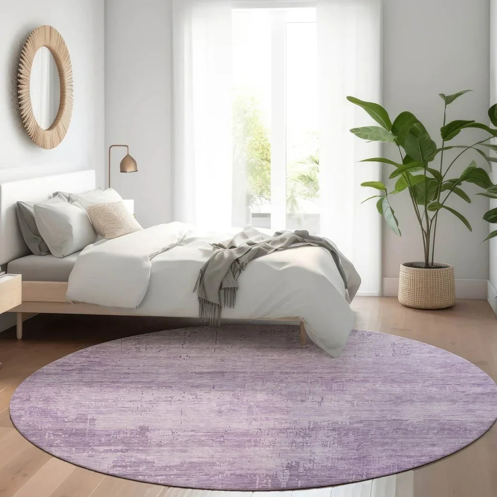 LOOMLAN Rugs Thornyx Purple Washable Indoor-Outdoor Rug