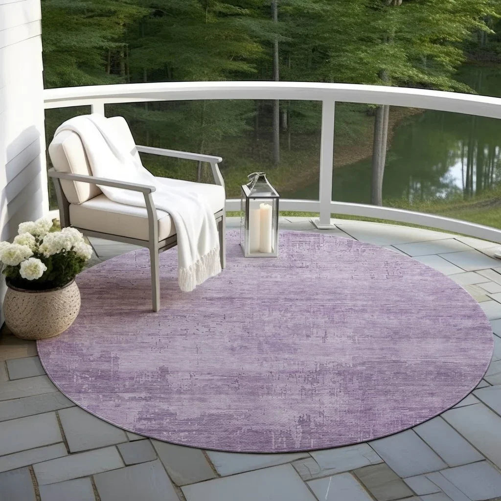 LOOMLAN Rugs Thornyx Purple Washable Indoor-Outdoor Rug