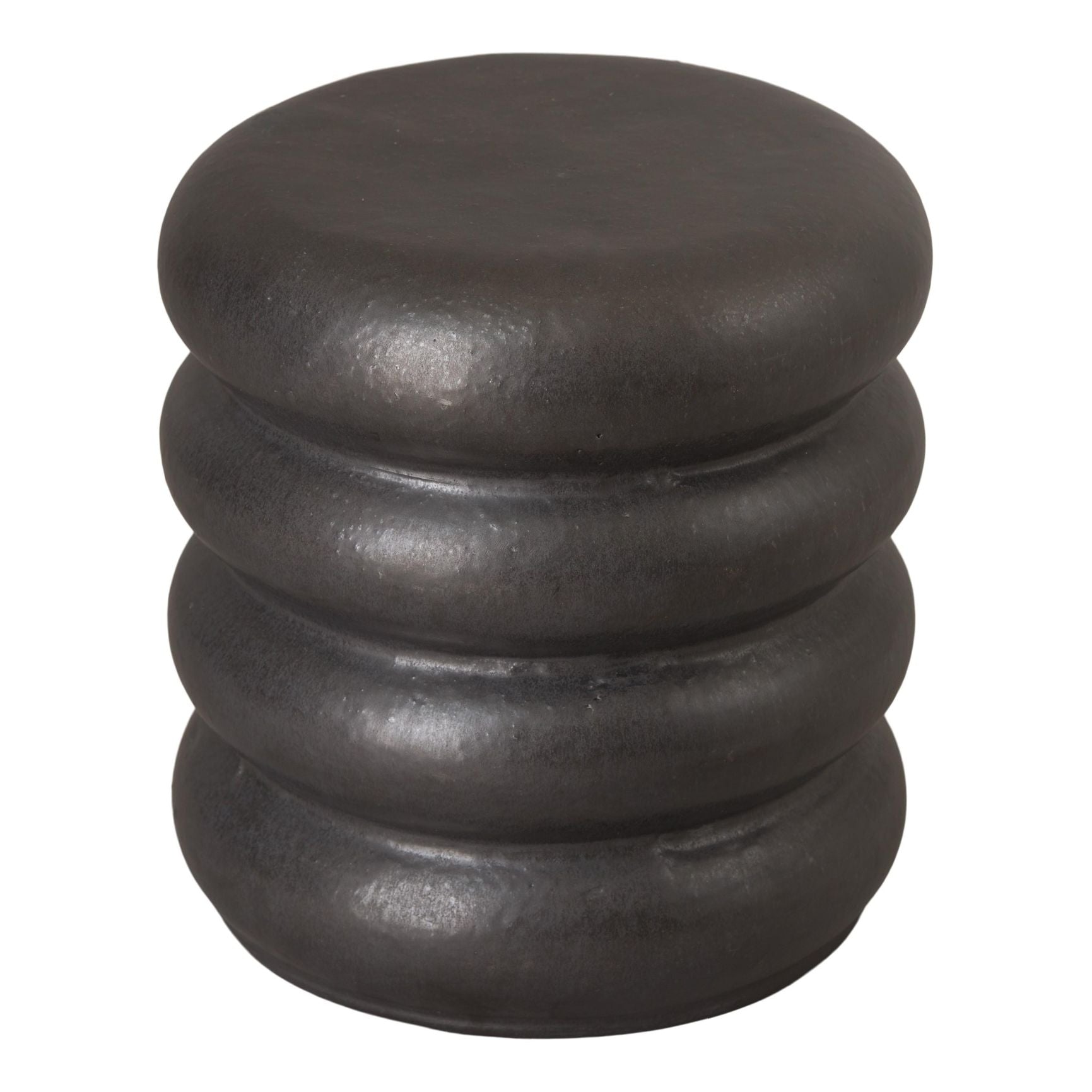 Emissary Torus Matte Black Ceramic Garden Stool