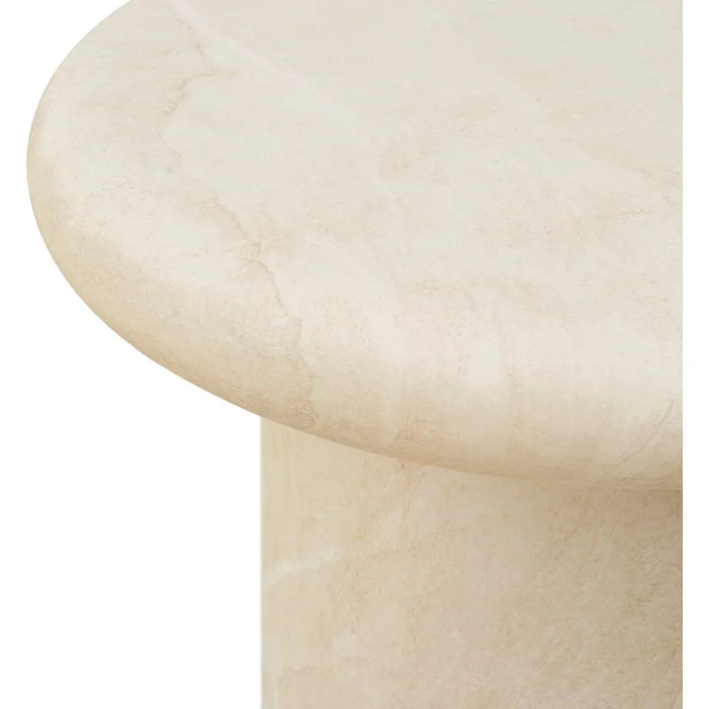 Sunset West Travertino Concrete Round Outdoor End Table