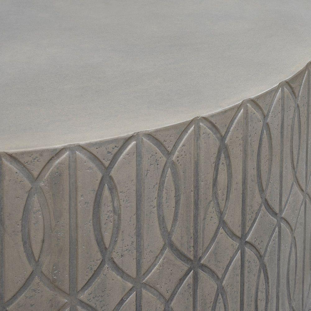 Sunset West Trellis Concrete Round Outdoor Coffee Table