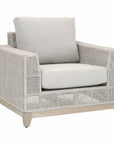 Tropez Outdoor Lounge Chair Taupe White Rope-Outdoor Lounge Chairs-Essentials For Living-LOOMLAN