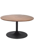 Castelle Tulip Aluminum Outdoor Round Dining Table Wood Look