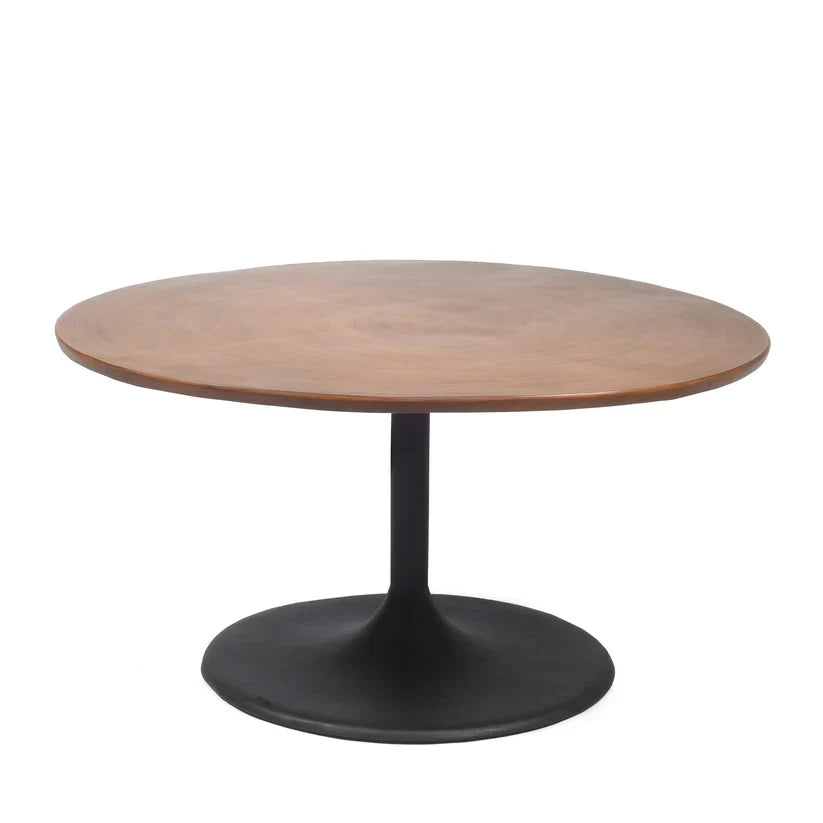 Castelle Tulip Aluminum Outdoor Round Dining Table Wood Look