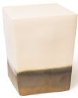 Two Glaze Square Cube Set of Two - Creamy White Outdoor Stools-Poufs and Stools-Seasonal Living-LOOMLAN