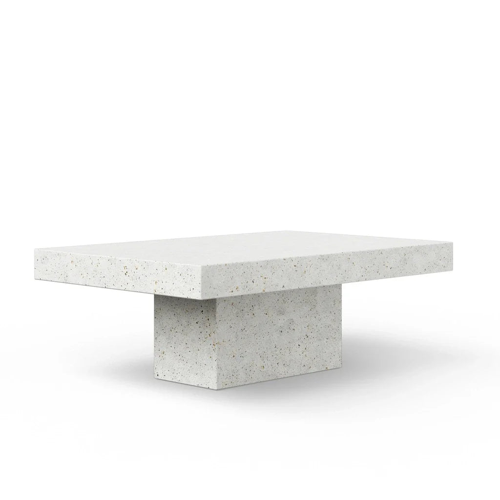 Una Minimalist Ivory Outdoor Coffee Table