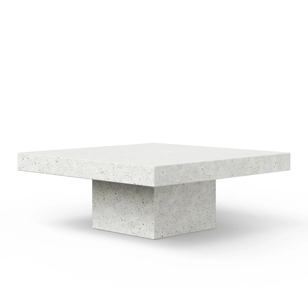 Una Minimalist Ivory Outdoor Coffee Table
