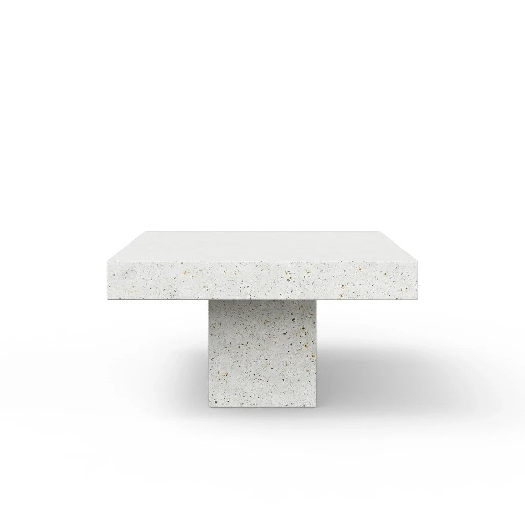 Una Minimalist Ivory Outdoor Coffee Table
