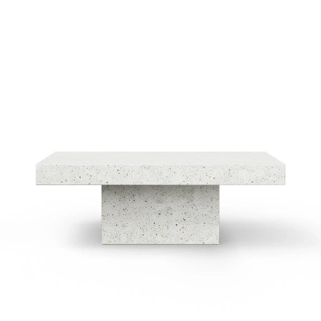 Una Minimalist Ivory Outdoor Coffee Table