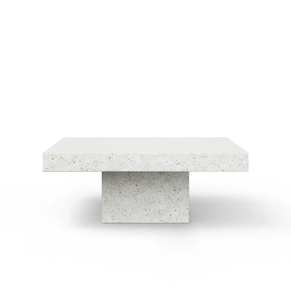 Una Minimalist Ivory Outdoor Coffee Table