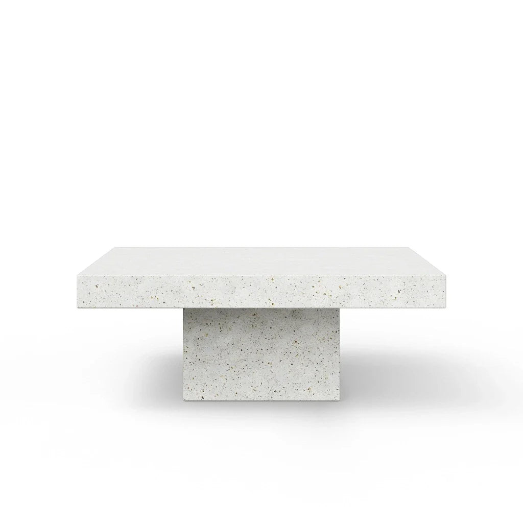 Una Minimalist Ivory Outdoor Coffee Table
