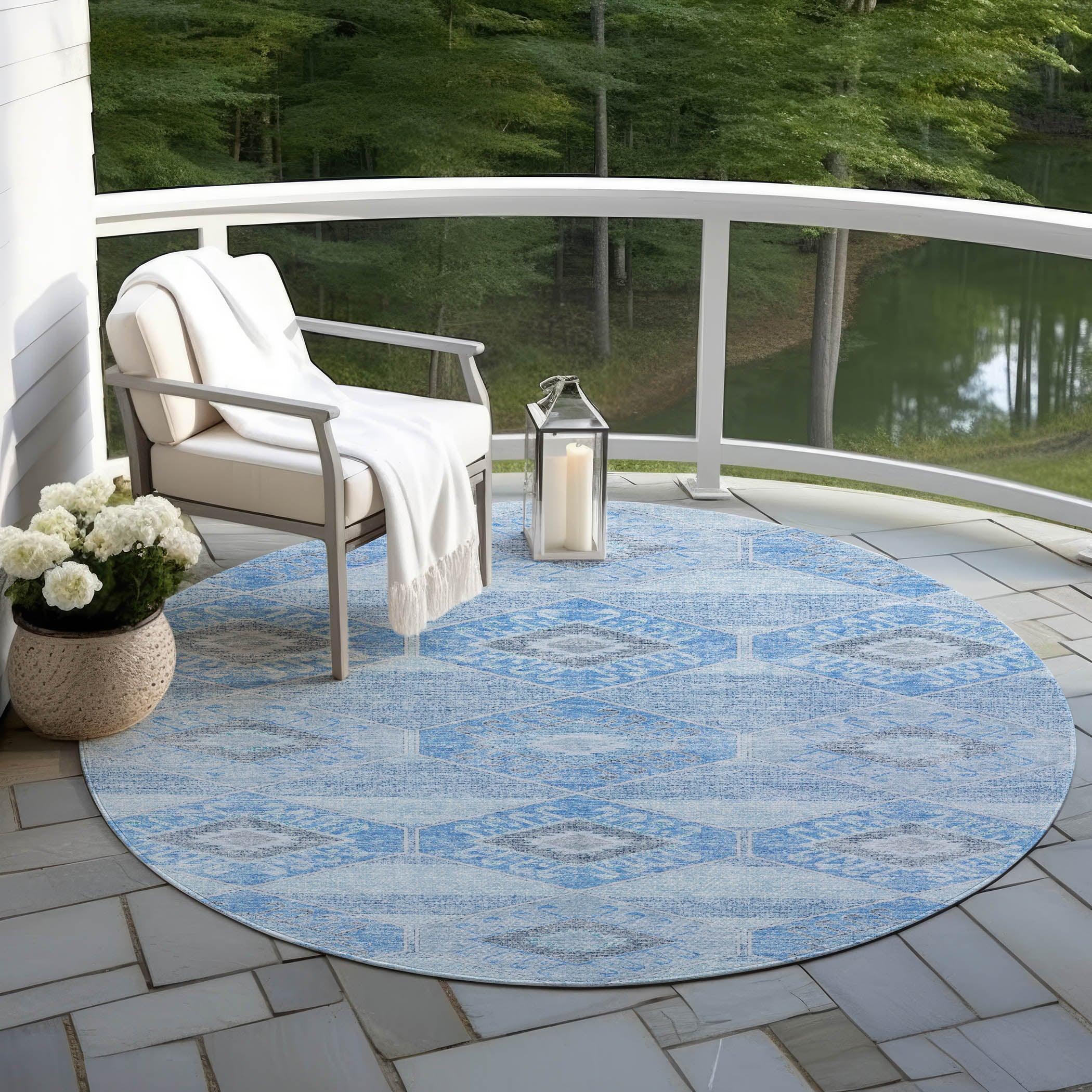 Addison Rugs Uraain Blue Washable Indoor-Outdoor Rug