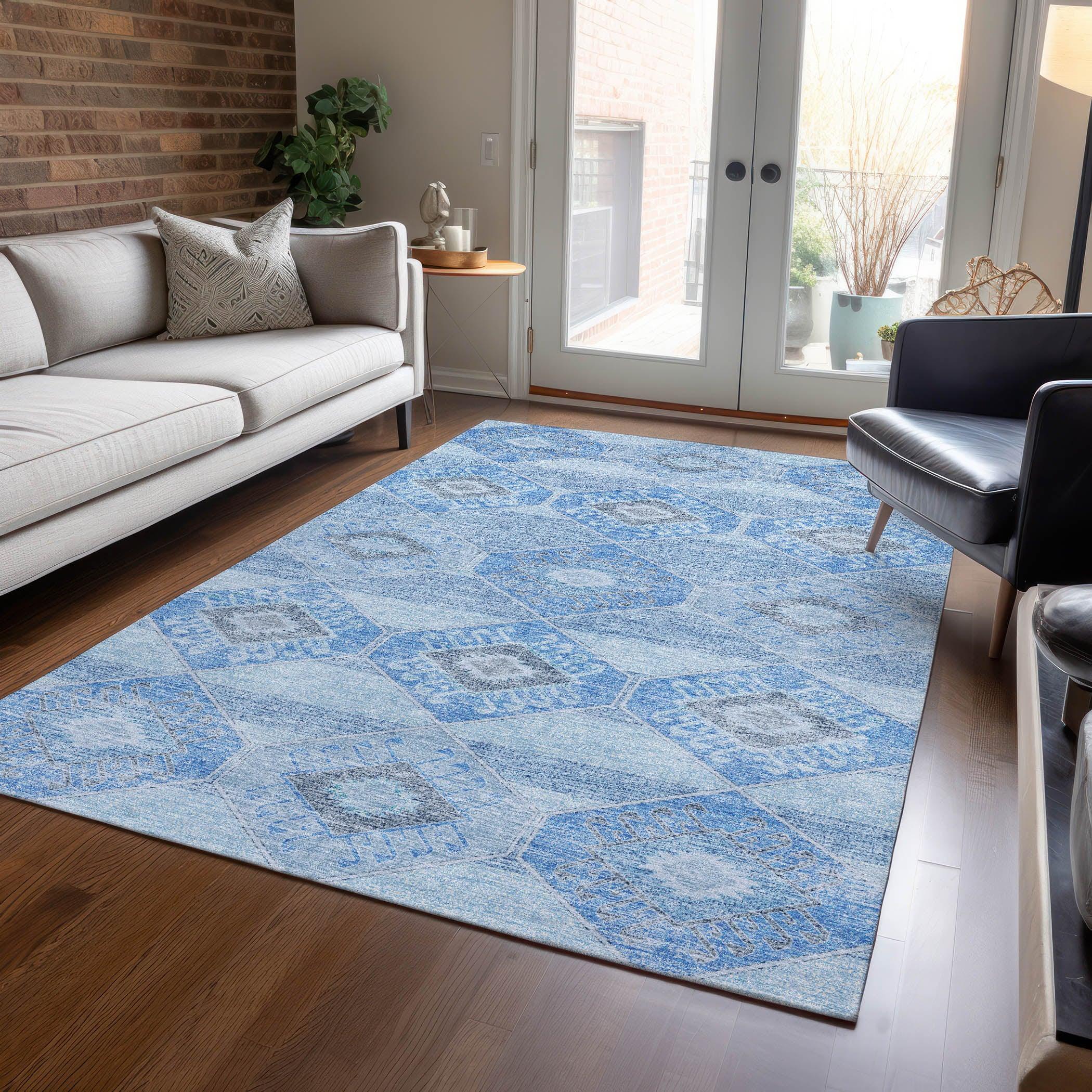 Addison Rugs Uraain Blue Washable Indoor-Outdoor Rug