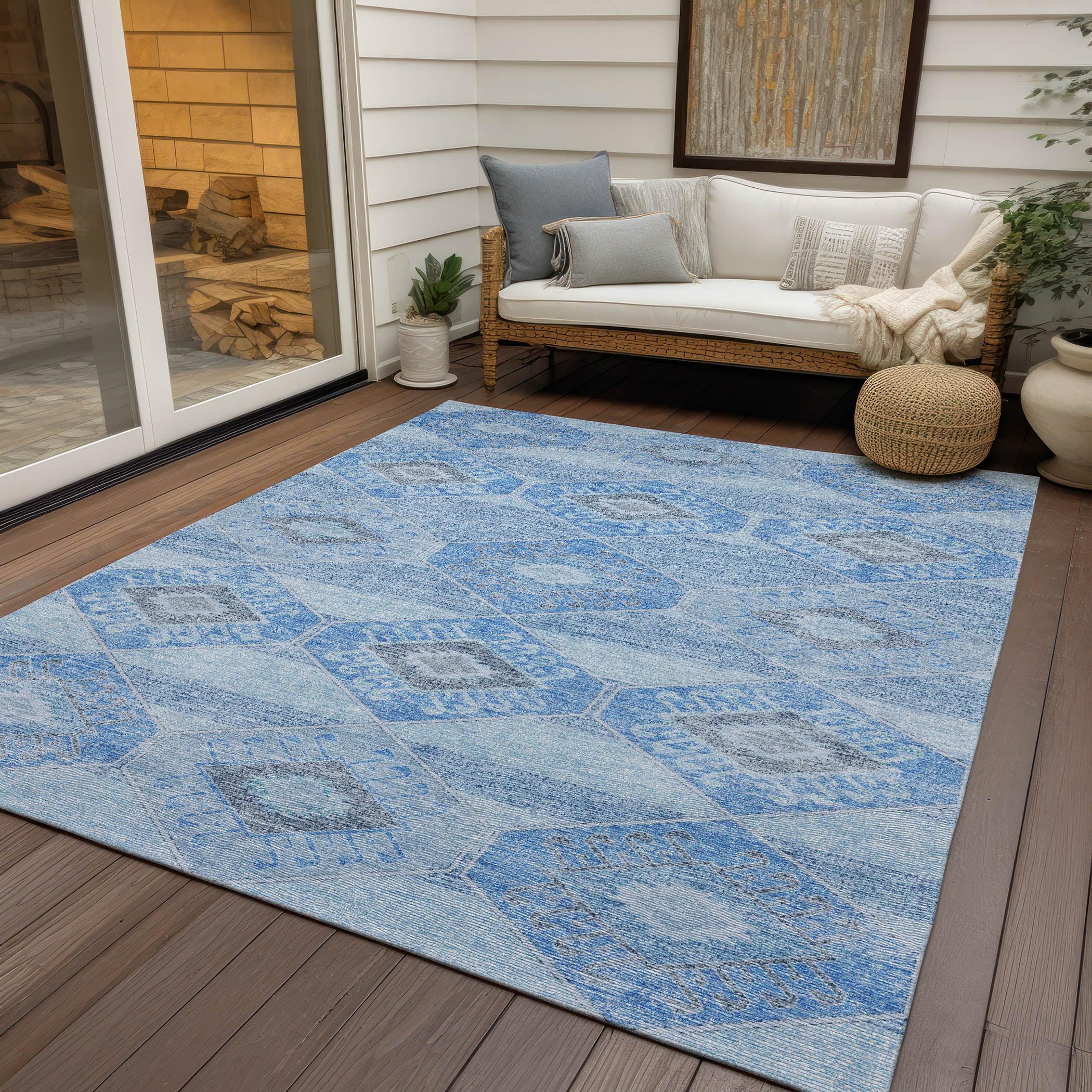 Addison Rugs Uraain Blue Washable Indoor-Outdoor Rug