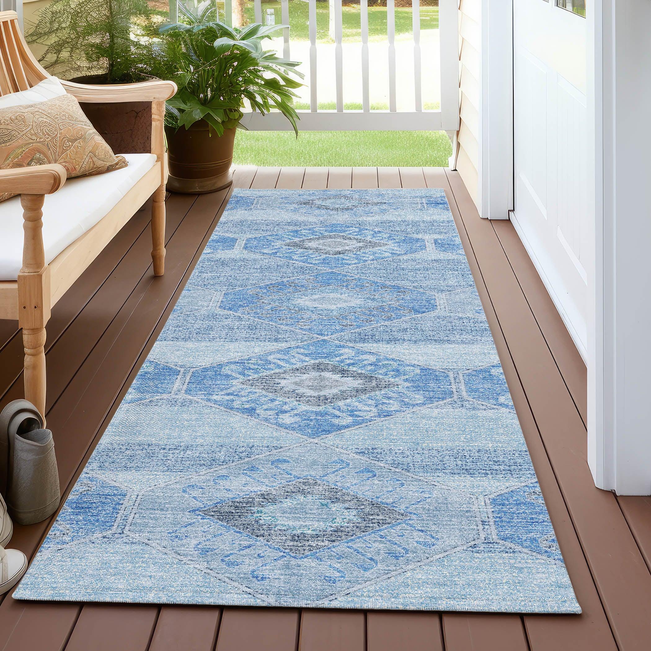 Addison Rugs Uraain Blue Washable Indoor-Outdoor Rug