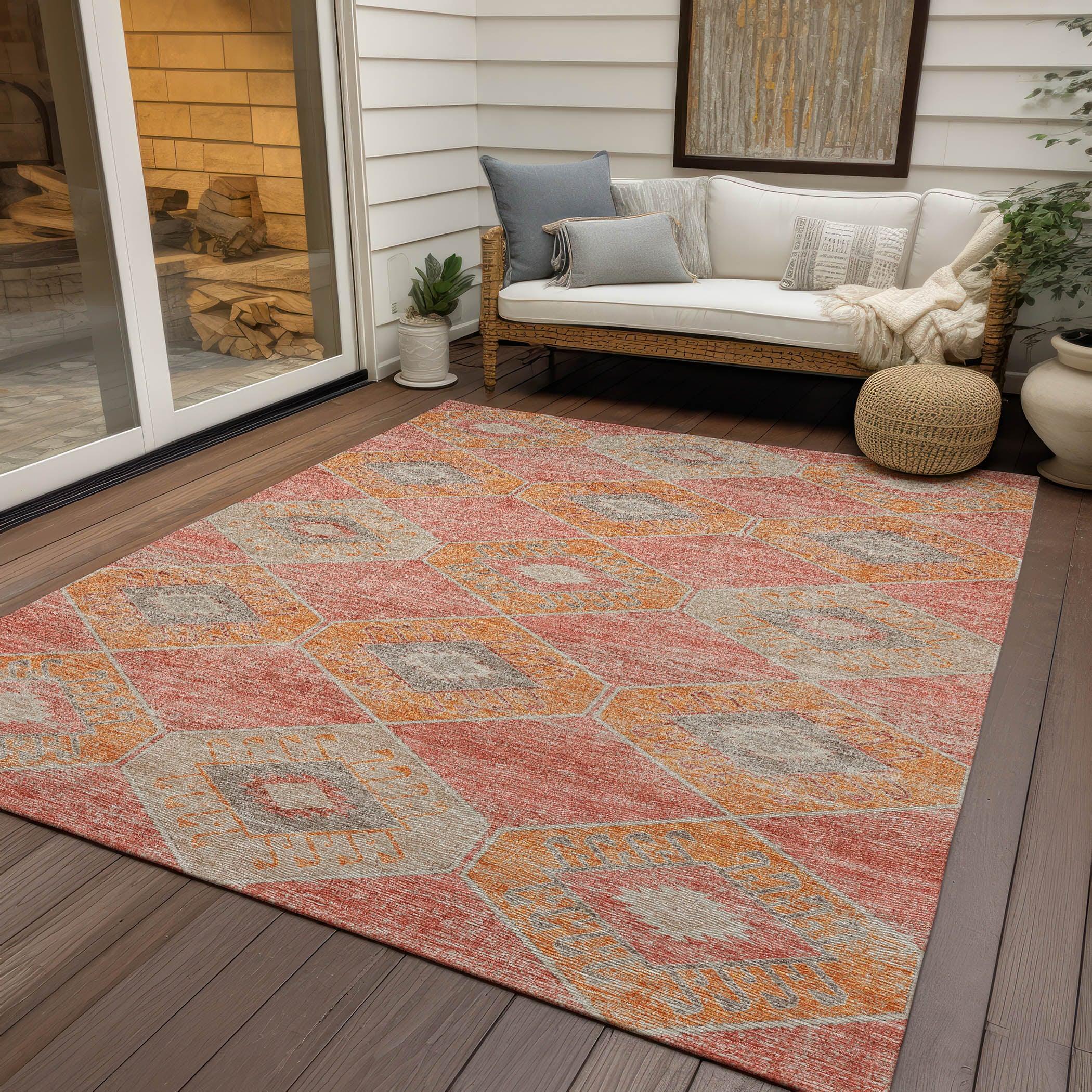 Addison Rugs Uraain Coral Washable Indoor-Outdoor Rug