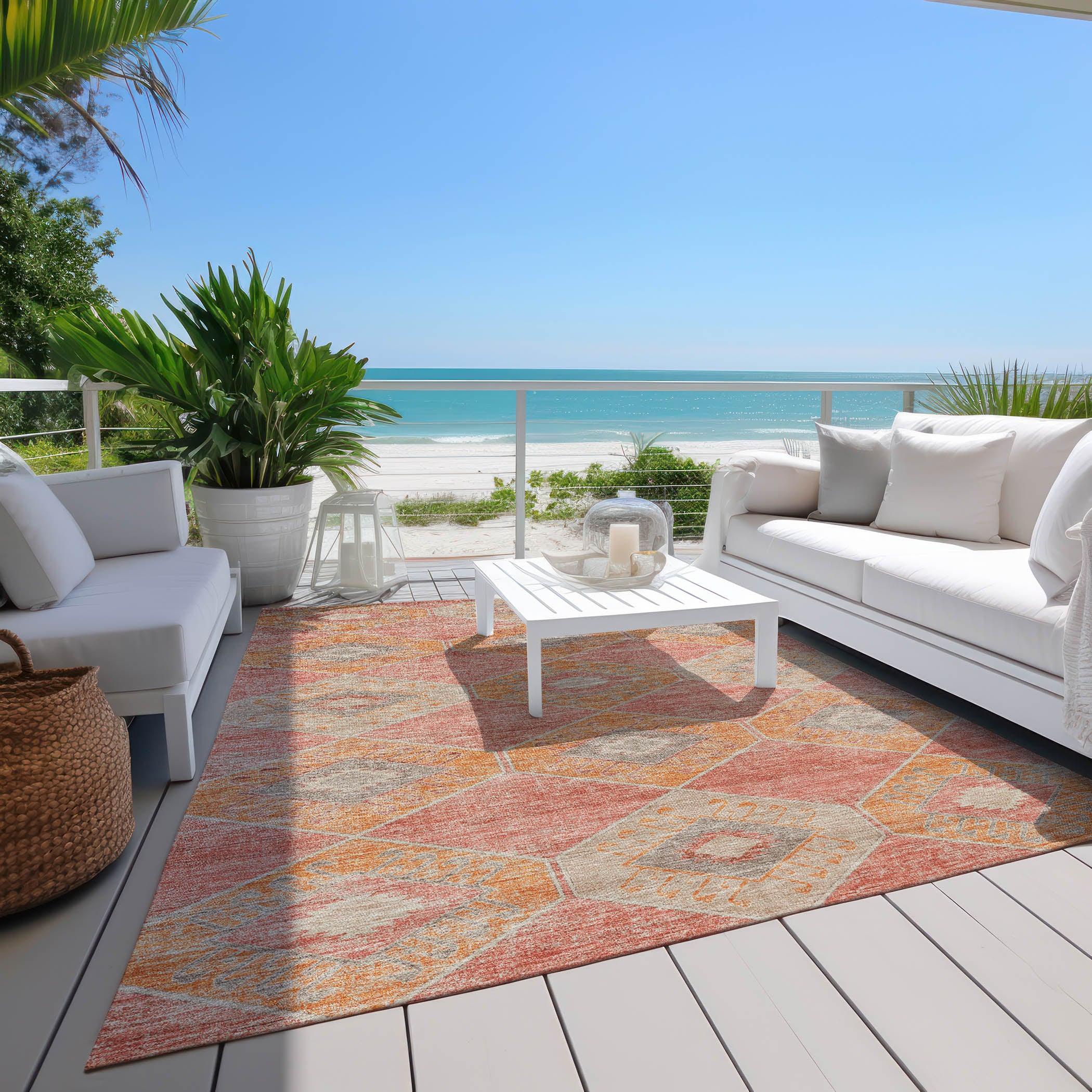 Addison Rugs Uraain Coral Washable Indoor-Outdoor Rug