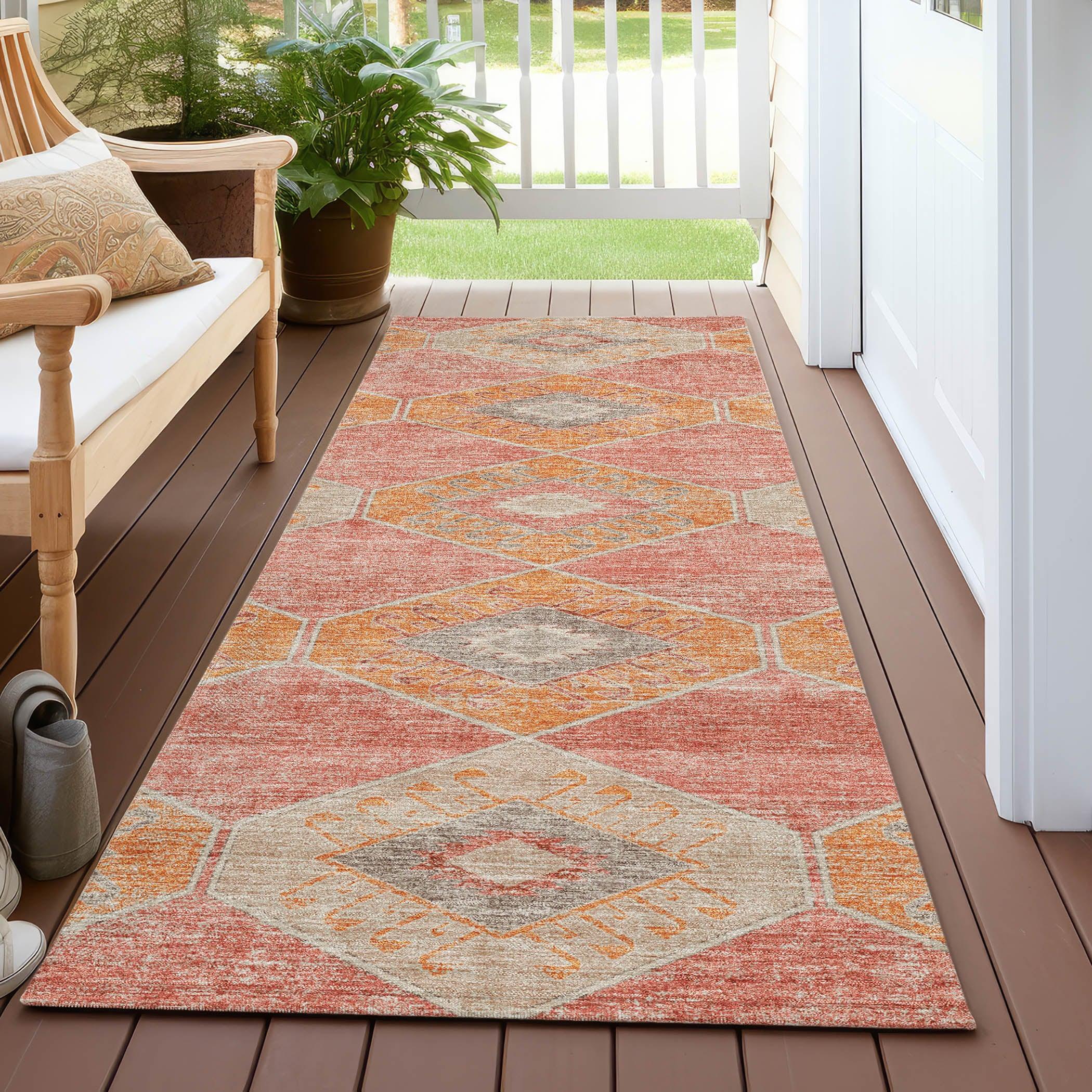 Addison Rugs Uraain Coral Washable Indoor-Outdoor Rug