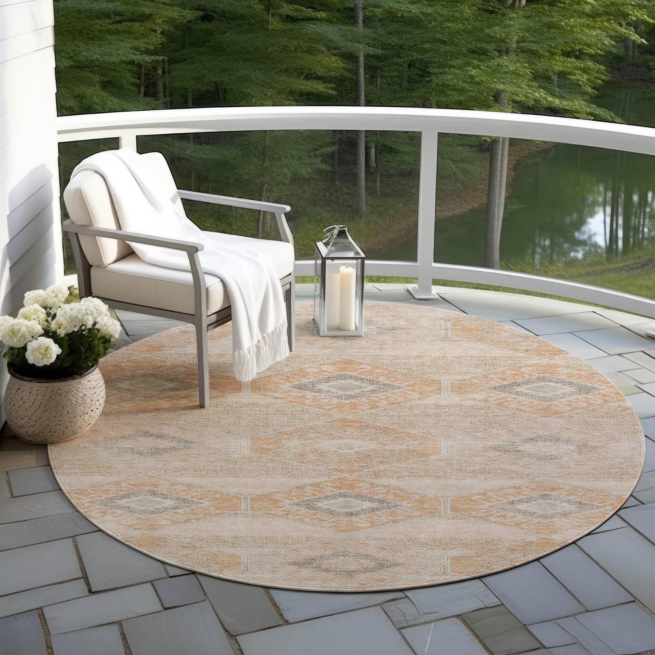 Addison Rugs Uraain Orange Washable Indoor-Outdoor Rug