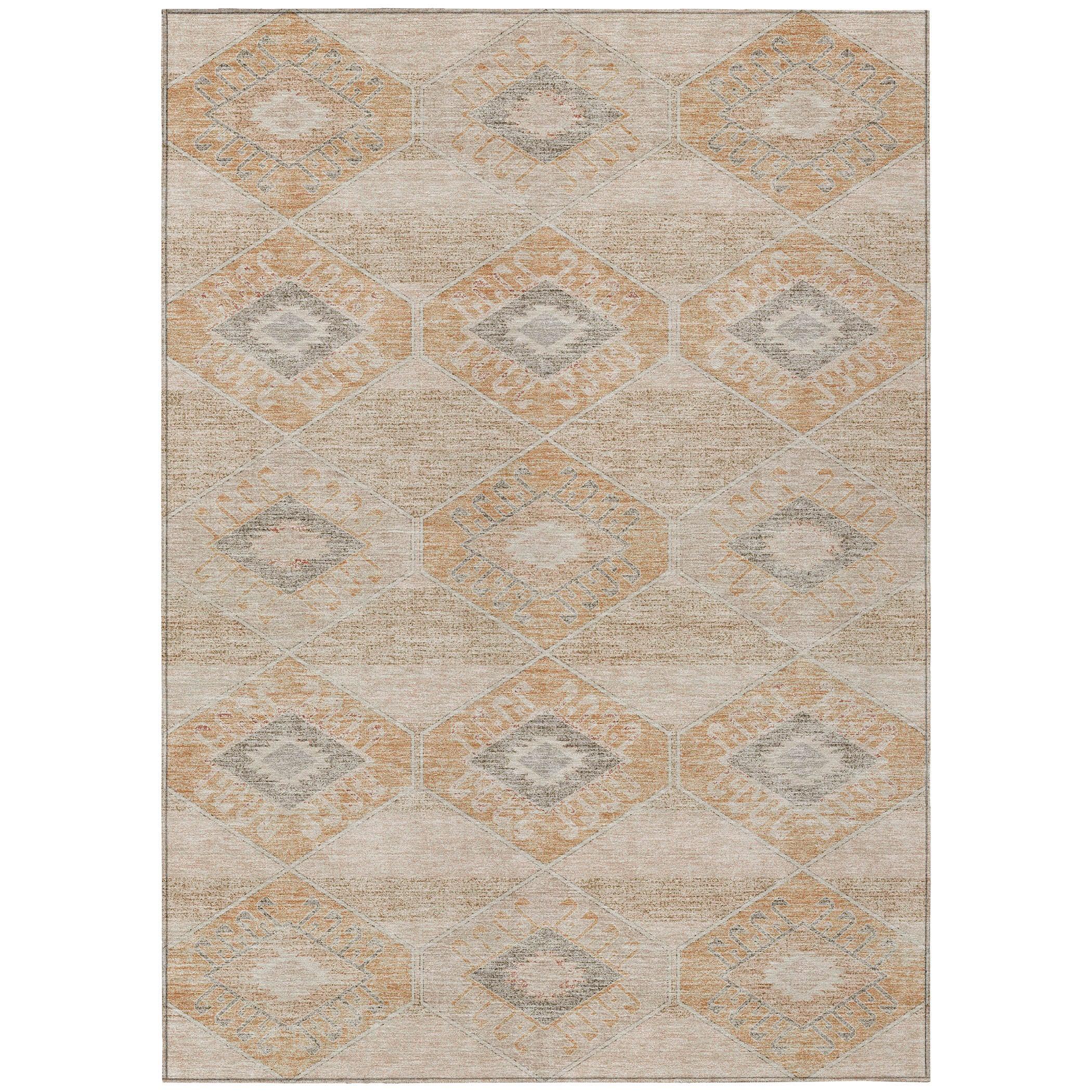 Addison Rugs Uraain Orange Washable Indoor-Outdoor Rug
