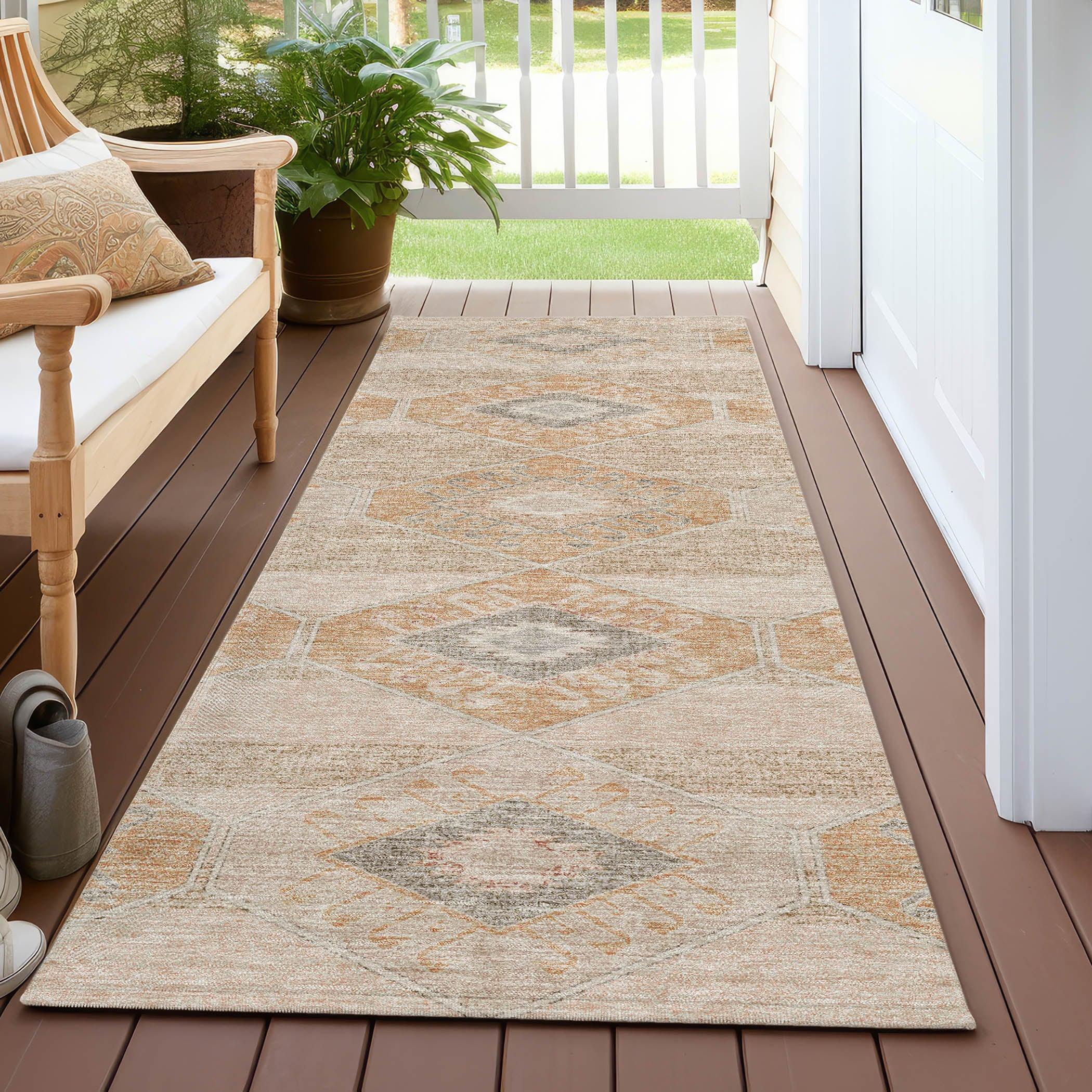 Addison Rugs Uraain Orange Washable Indoor-Outdoor Rug