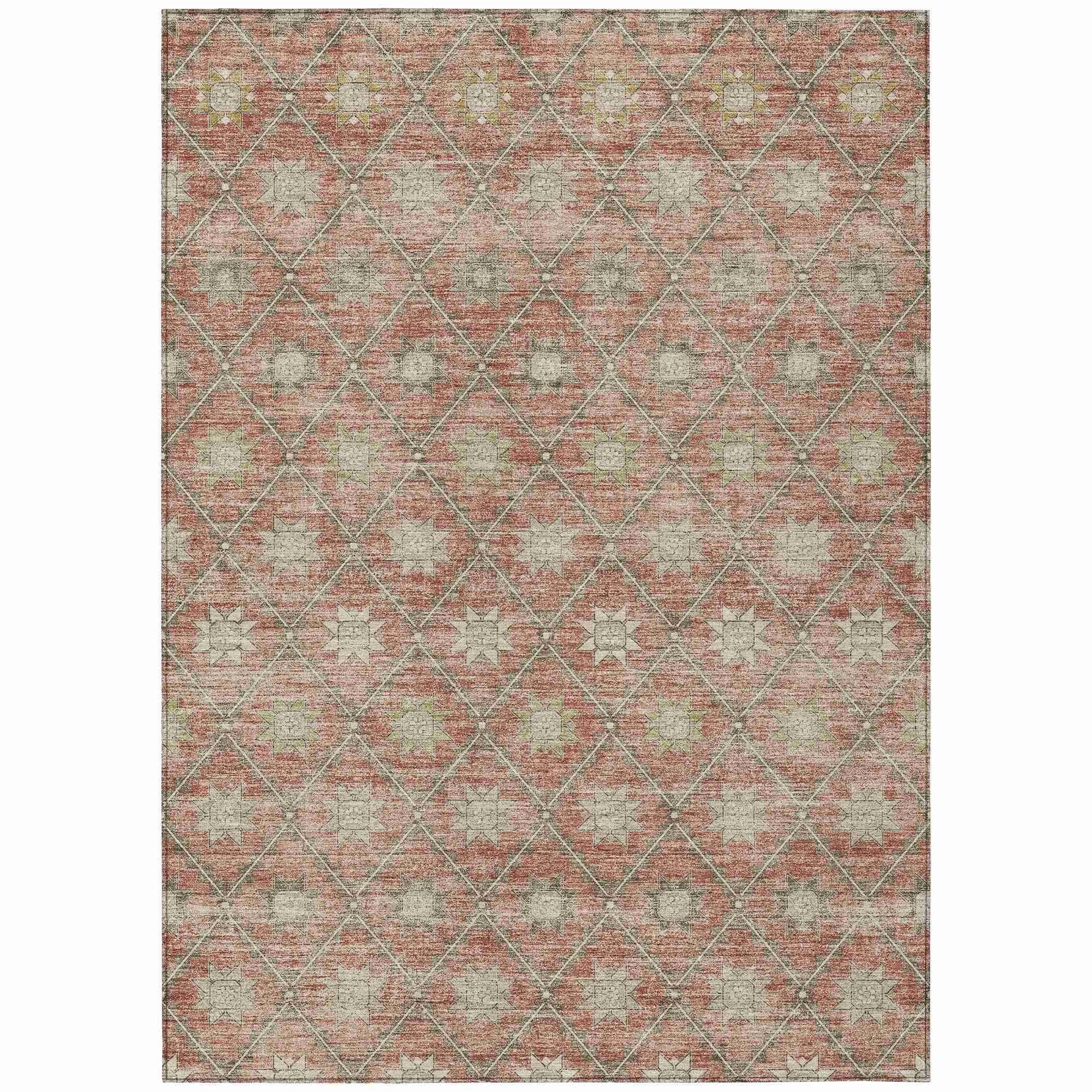 Addison Rugs Uraas Orange Washable Indoor-Outdoor Rug