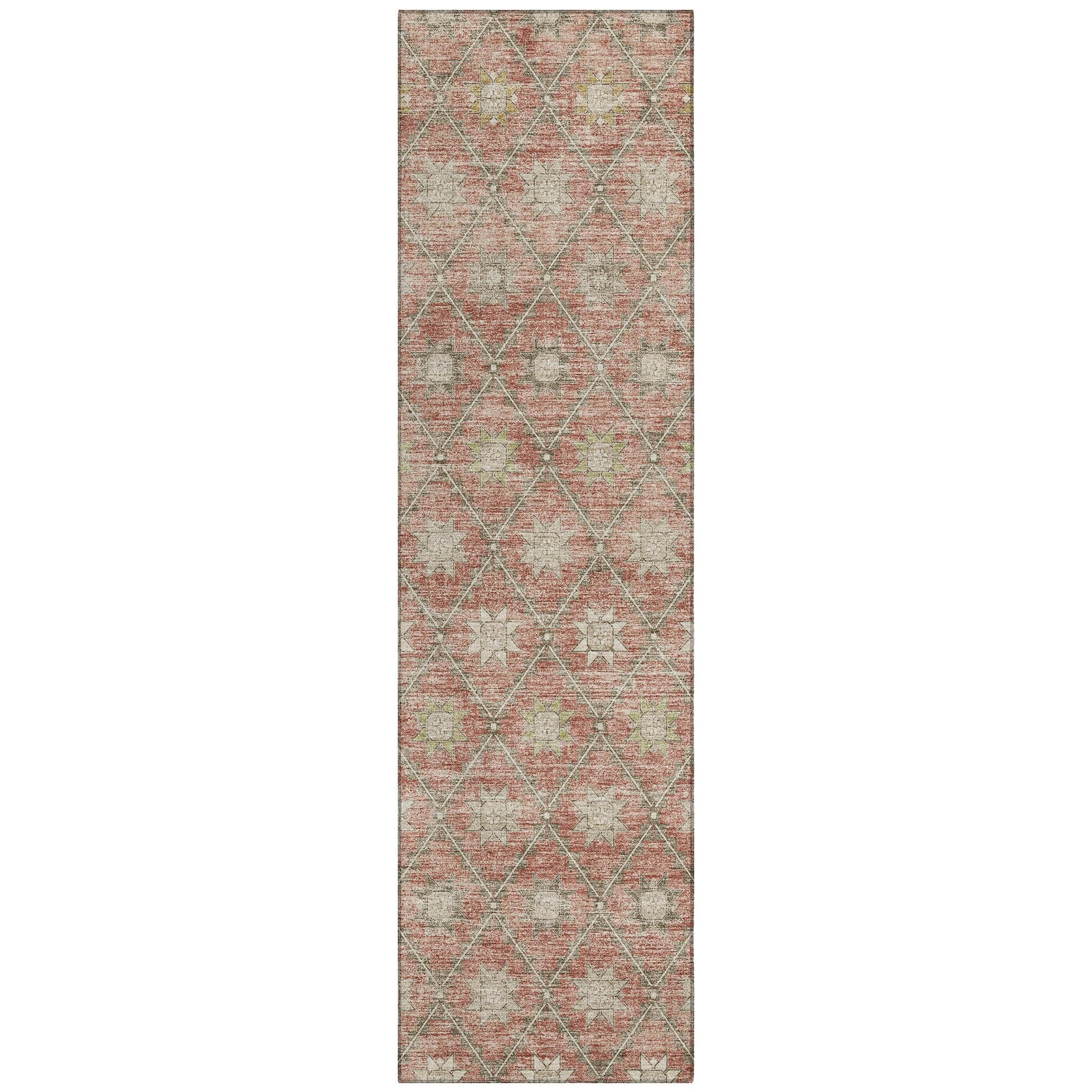Addison Rugs Uraas Orange Washable Indoor-Outdoor Rug