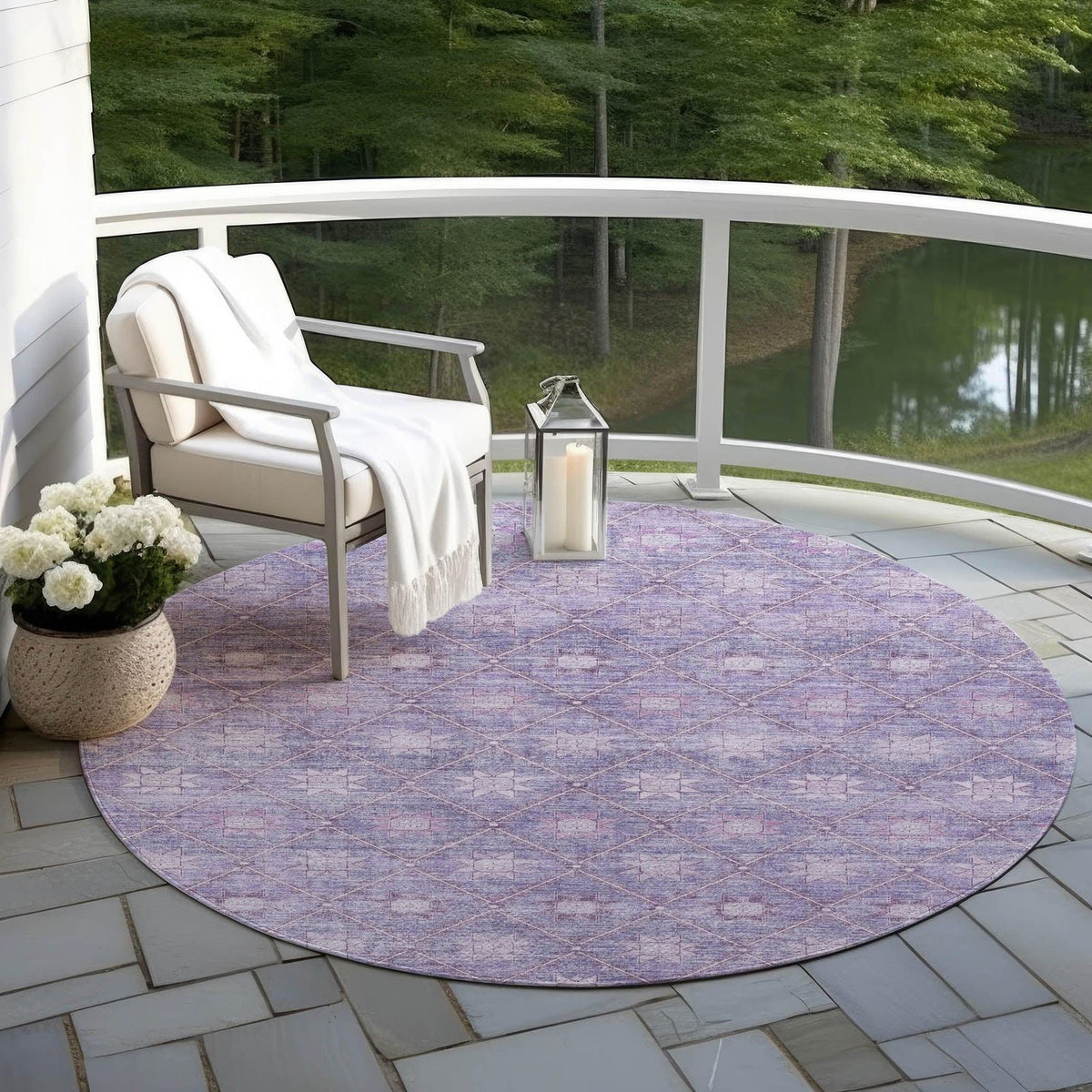 Addison Rugs Uraas Purple Washable Indoor-Outdoor Rug