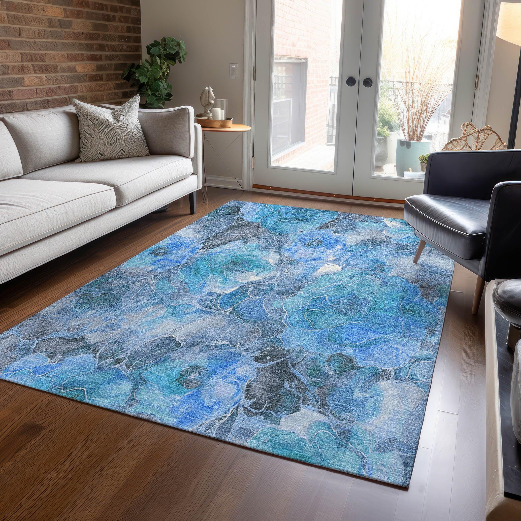 Addison Rugs Uraien Blue Washable Indoor-Outdoor Rug