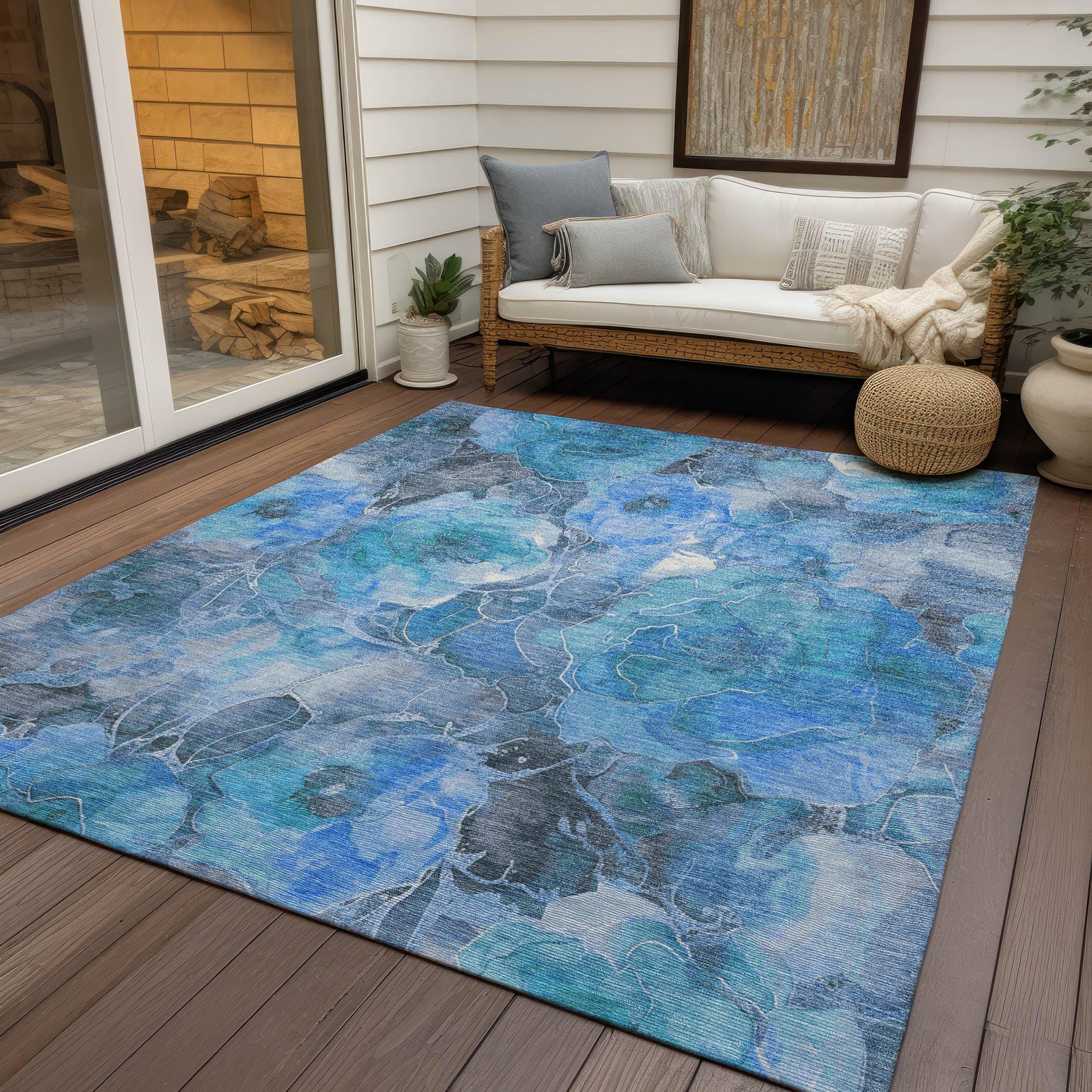 Addison Rugs Uraien Blue Washable Indoor-Outdoor Rug