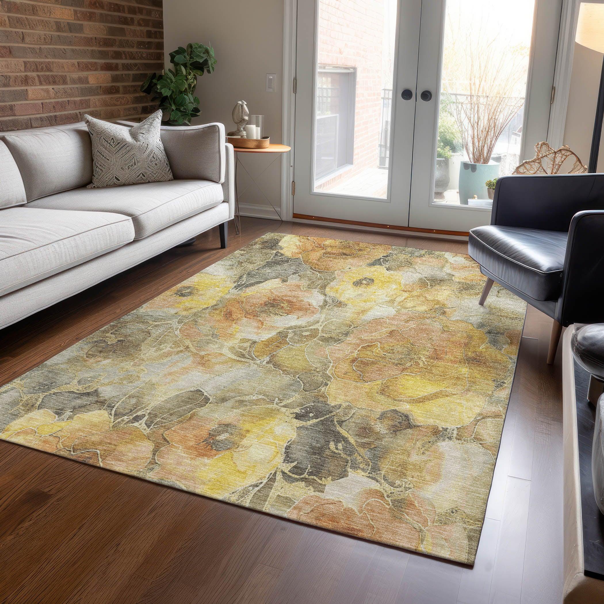 Addison Rugs Uraien Gold Washable Indoor-Outdoor Rug